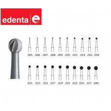 Edenta Steel Round Rose Burs - 5 Pack - Options Available